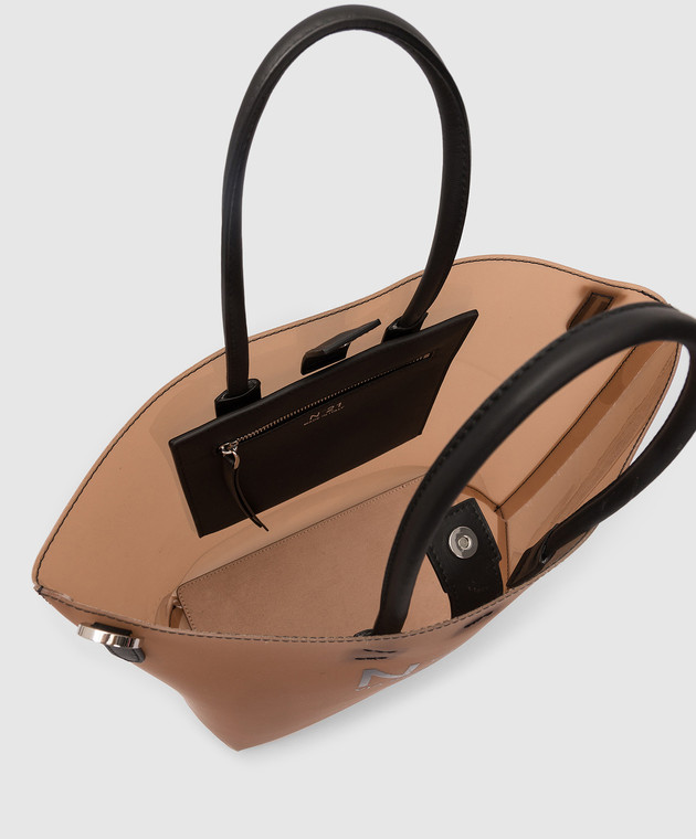 N21 Коричневая сумка-тоут с логотипом 22EBP0917LA01 изображение 4