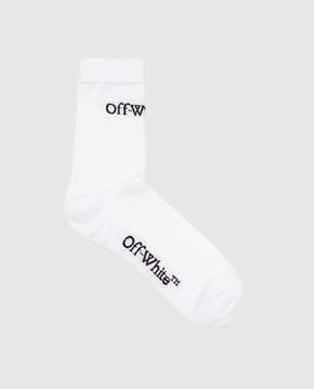 Off-White Білі шкарпетки з візерунком логотипа OWRA034C99KNI001