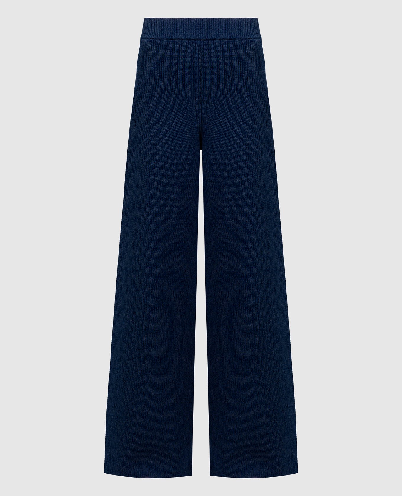 Синие широкие брюки из шерсти