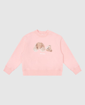 Palm Angels Детский розовый свитшот с принтом Медведь PGBA002C99FLE004
