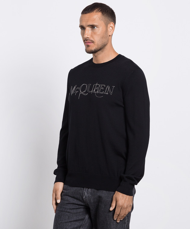 Alexander McQueen Black wool jumper with logo 752042Q1XHN image 3