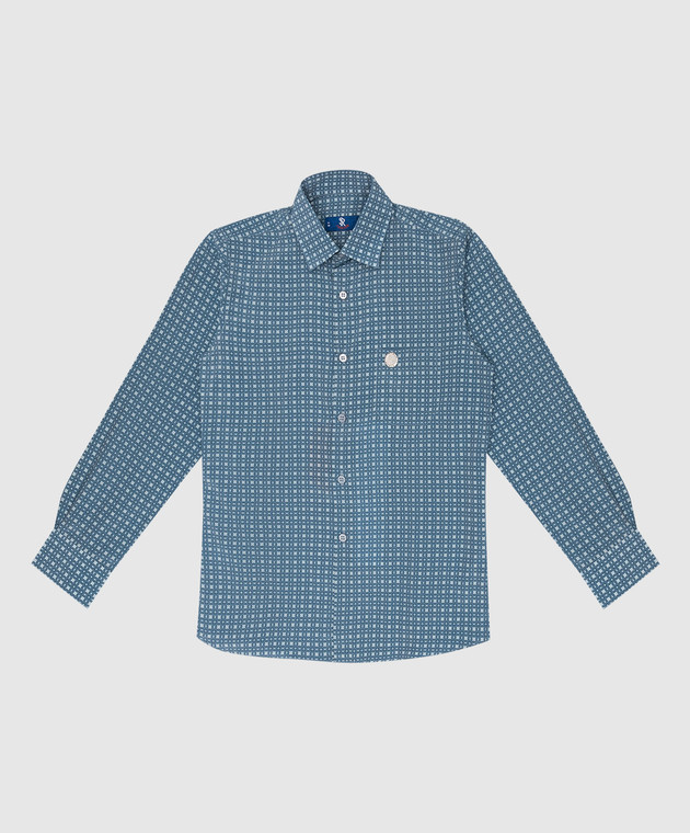 Stefano Ricci Children's blue patterned shirt YC002685SC1655