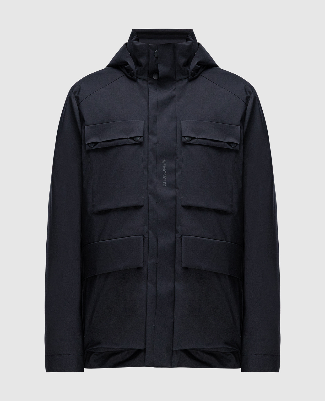 

Черный пуховик с логотипом, Пуховики