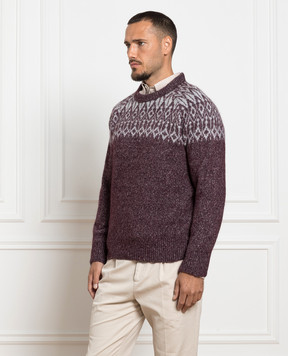 Brunello Cucinelli Бордовый свитер с узором MSO504200