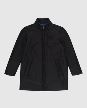 Stefano Ricci Детская черная куртка с вышивкой логотипа YDJ0400030MA0023