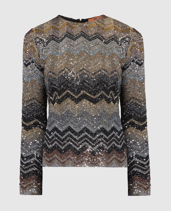 Blouse with lurex in a geometric pattern