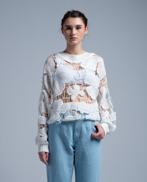 Dondup Білий ажурний светр DT321M00922DXXX