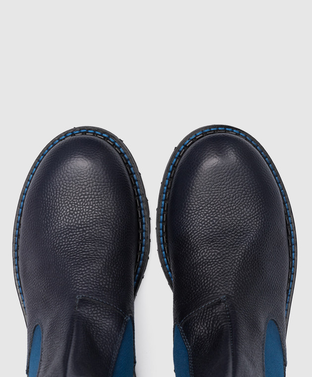Stefano Ricci Children's leather blue Chelsea boots YRU10G868RC image 4