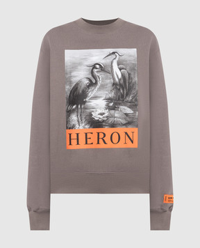 Heron Preston Gray sweatshirt with branded print HWBA014S23JER006