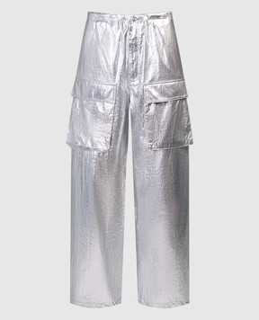 Maison Margiela MM6 Сріблясті штани-карго S52KA0478S78538