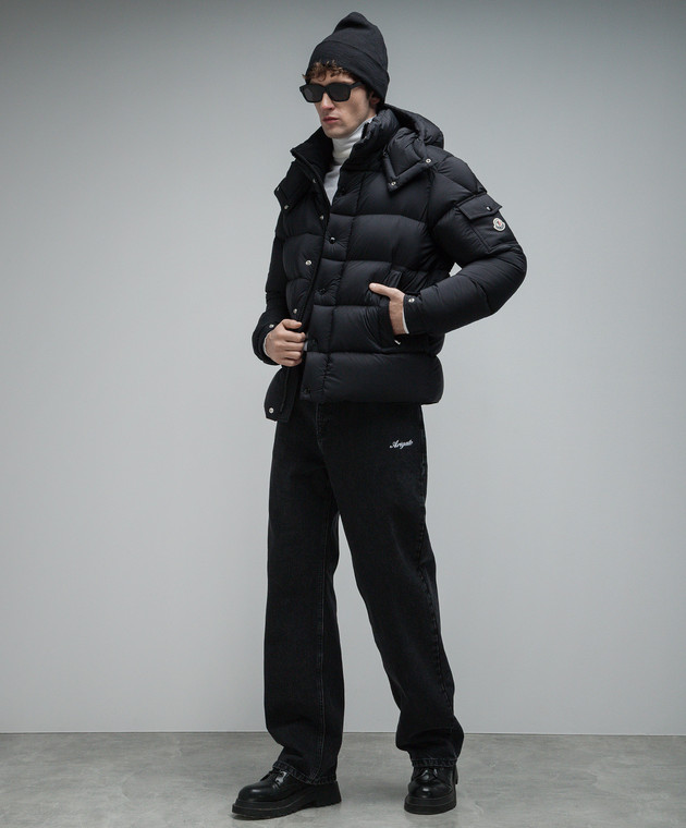 Moncler Черный пуховик Vezere с логотипом 1A0004453333 изображение 2