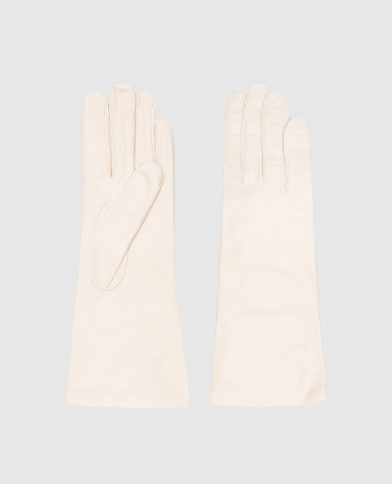 White leather gloves