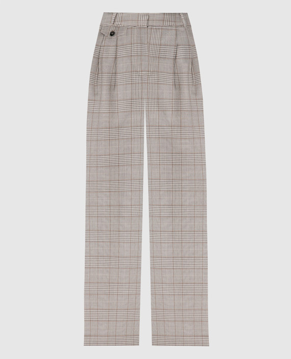 Beige checked pants