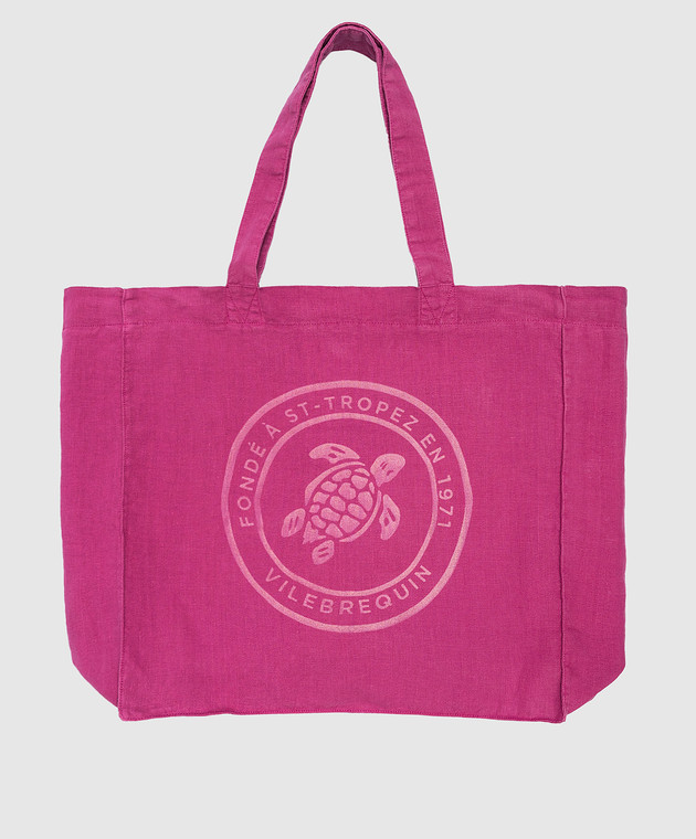 Vilebrequin Babel pink logo print beach bag BBLU3104w
