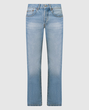 Victoria Beckham Голубые джинсы 90`s с эфекитом потертости 1124DJE005219A