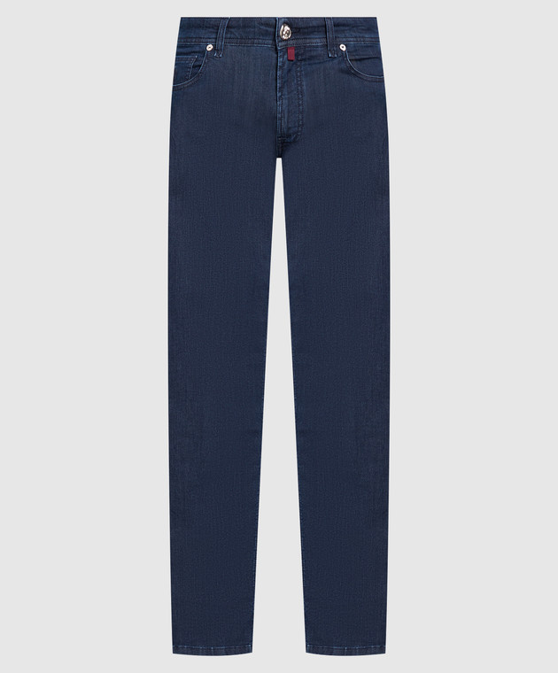 Primo Imperatore Темно-сині джинси з вишивкою логотипу PIR2018TEXX0257MOD05