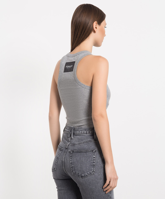 Dondup Gray top with logo patch S947JF0326DXXX изображение 4