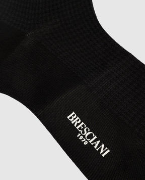 Bresciani Чорні шкарпетки у візерунок гусяча лапка MC034JQ0684BR