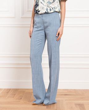 Etro Голубые брюки-клеш D13191486