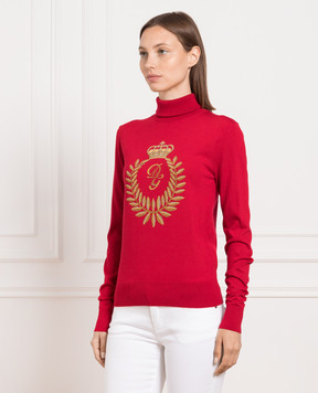 Dolce&Gabbana Бордовий гольф з візерунком логотипу FX831TJAM0J