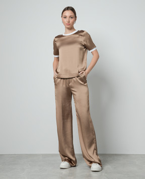 Herno Коричневая футболка с люрексом BL000003D12506