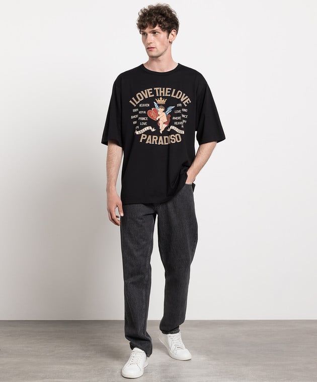 Dolce&Gabbana Black t-shirt with a print G8JE2TFU7EQ image 2