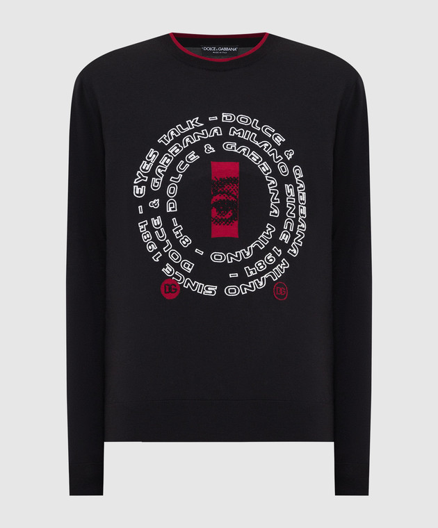 Dolce&Gabbana Джемпер із вовни та шовку з вишивкою логотипу GXI05ZJCMV8