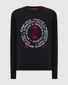 Dolce&Gabbana Джемпер из шерсти и шелка с вышивкой логотипа GXI05ZJCMV8