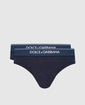 Dolce&Gabbana Набор синих слепых трусов с логотипом. M9C03JONN95