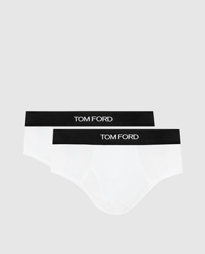 Tom Ford Набор белых слепых трусов с логотипом. T4XC11040