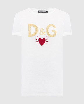 Dolce&Gabbana Біла футболка з принтом DG F8H32TG7TLB