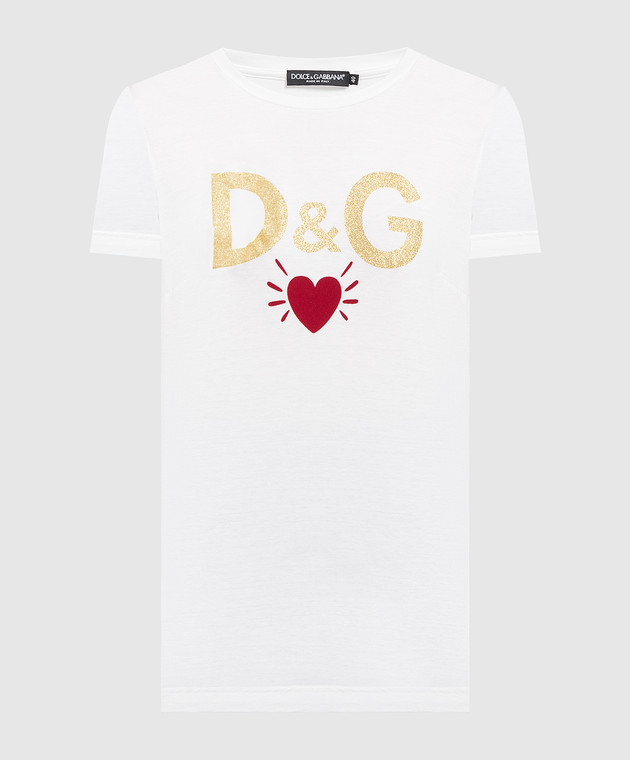 Dolce&Gabbana White t-shirt with DG print F8H32TG7TLB