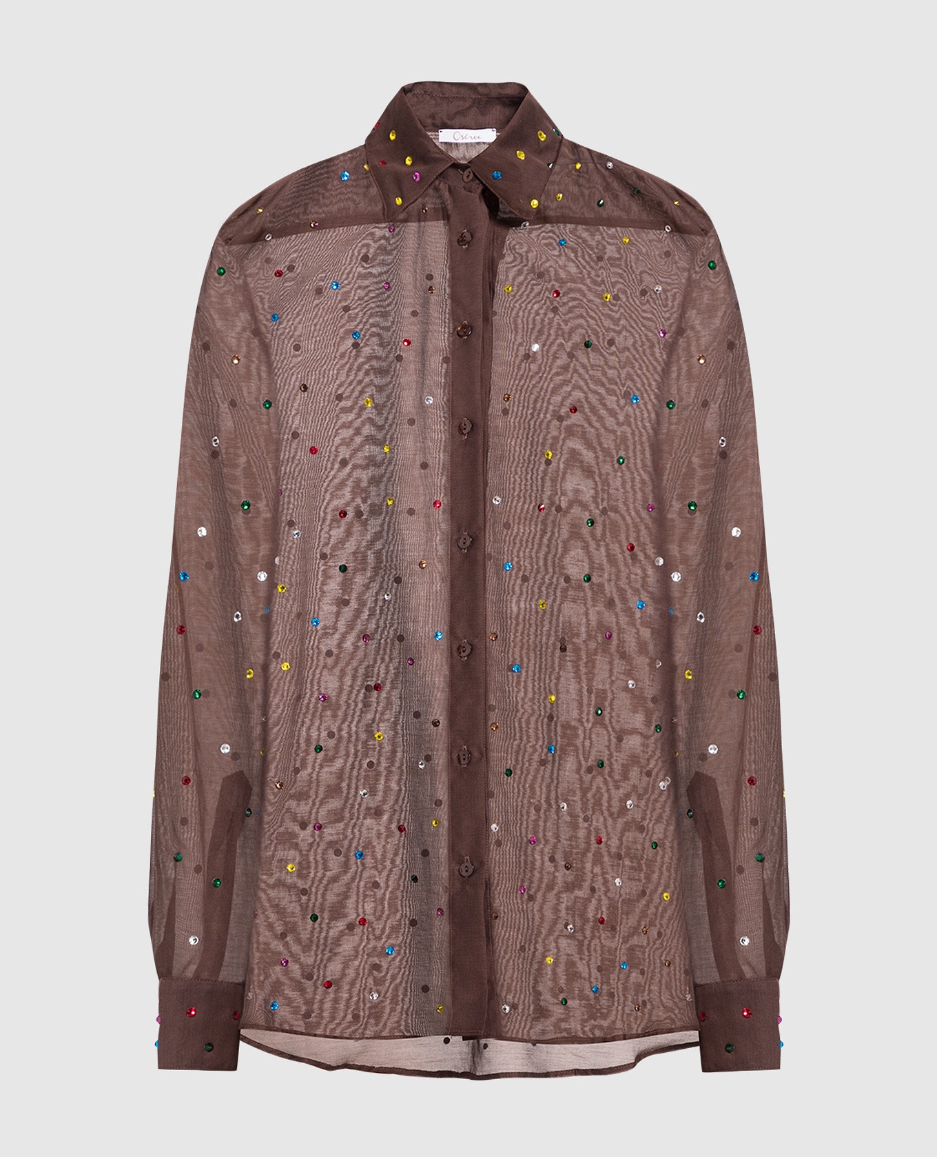 GEM brown shirt with crystals