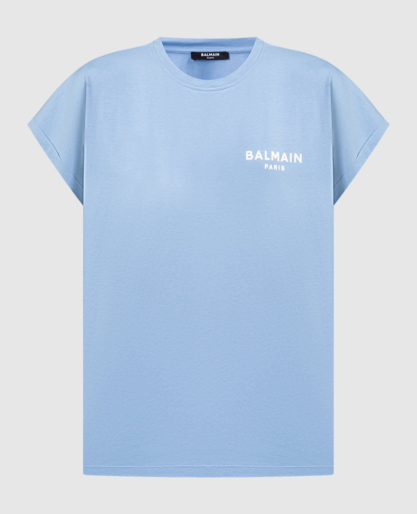 Голубая футболка с принтом логотипа