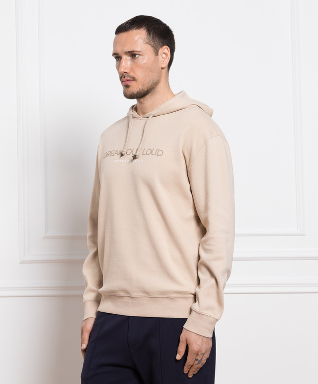 Brunello Cucinelli - Бежевое худи с логотипом M0T353451 купить в Symbol