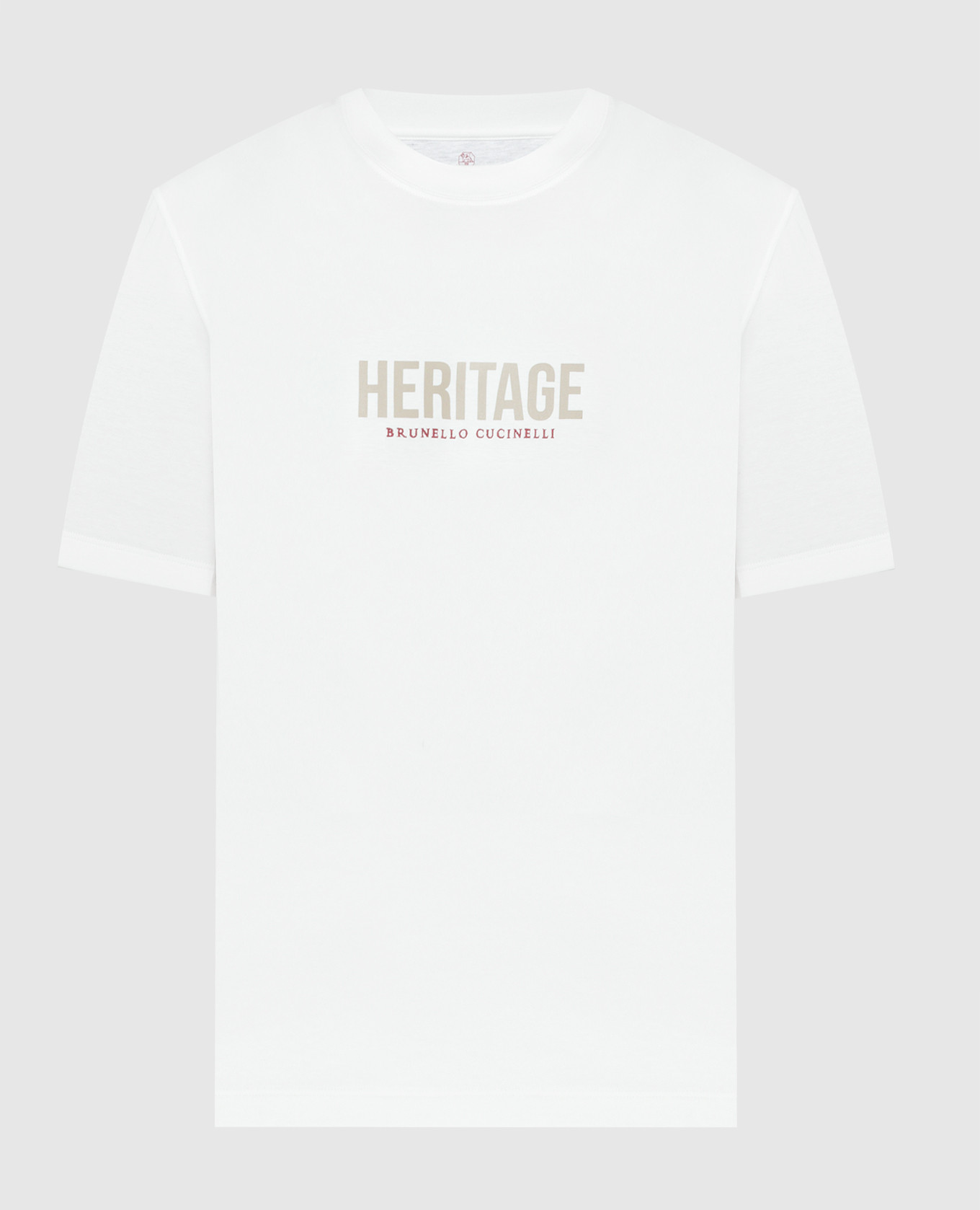 White t-shirt with logo print and embroidery