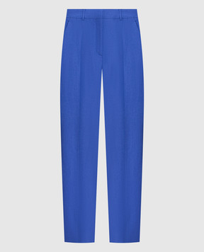 Loro Piana Синие брюки из льна Neo Derk FAM9002