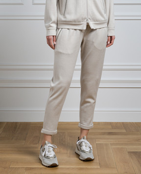 Brunello Cucinelli Серые брюки с цепочкой мониль MD828SB899