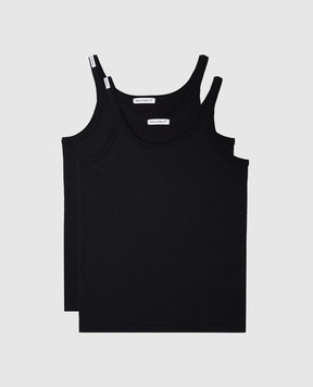 Dolce&Gabbana Детский набор черных футболок с логотипом. L4J702G7OCU