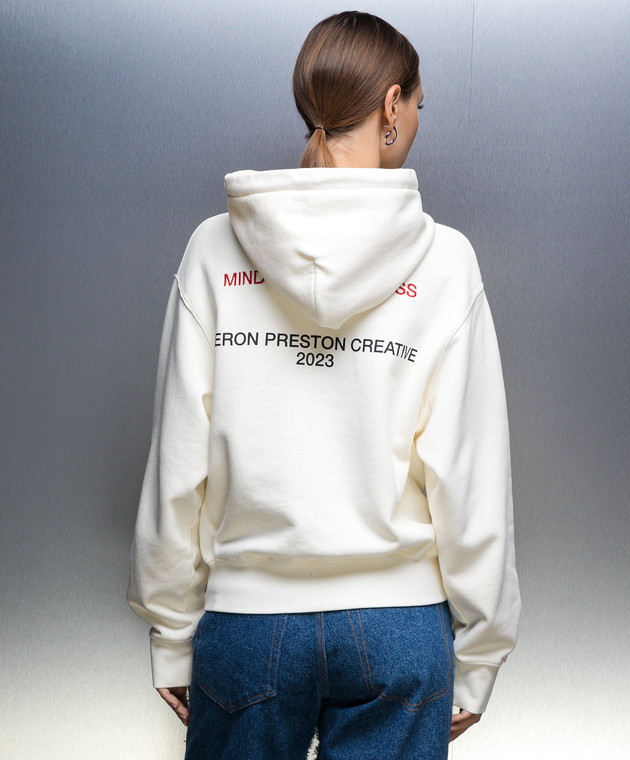 Heron Preston Бежевые худи с брендированным принтом Security и вышивкой HWBB024F23JER006 изображение 4