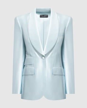 Dolce&Gabbana Блакитний жакет із шовку F29FLTFU1L5