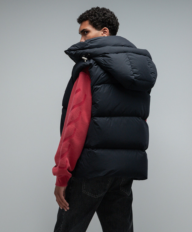 Off-White Черный пуховый жилет с логотипом OMEX007F23FAB001 изображение 4