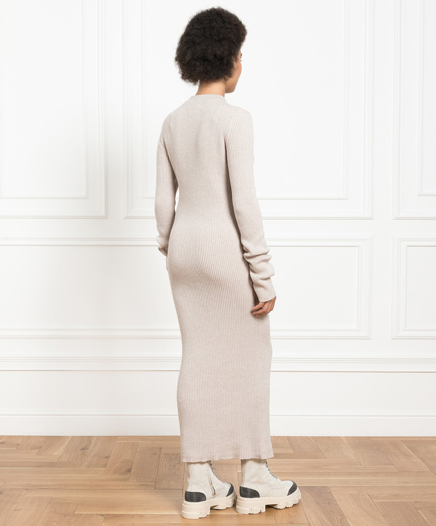 Babe Pay Pls Beige cashmere dress with a scar MD9731312341CO image 4