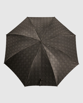 Pasotti Серый зонтик с ручкой из кожи OMITUO64SMILFORD2