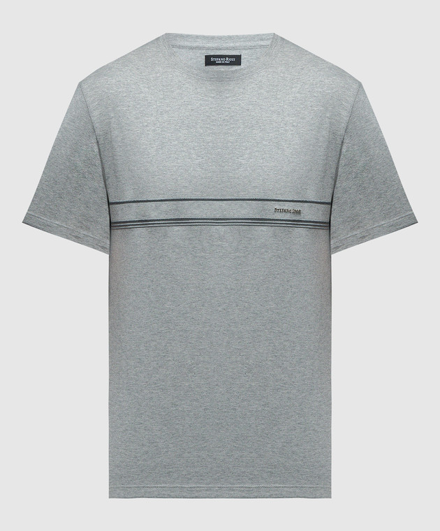 Stefano Ricci Gray t-shirt with metallic logo MNH3402670803CO