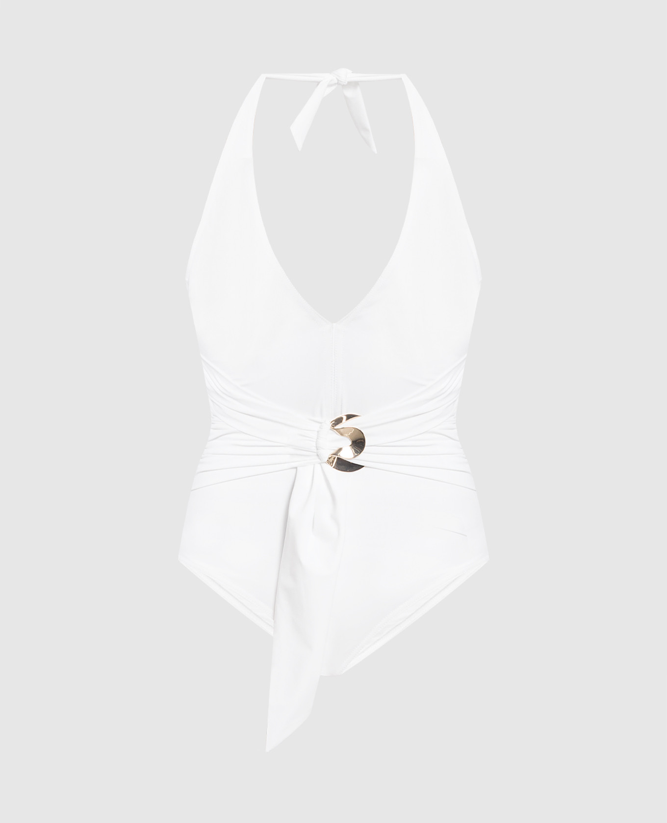 White Imelda swimsuit with drapery