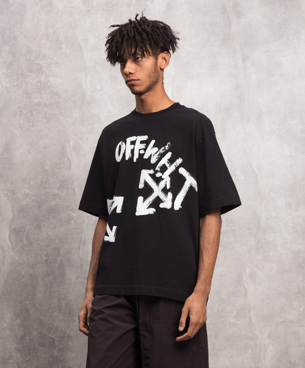 Off-White - Black paint script over skate print T-shirt OMAA120F22JER004 -  buy with Finland delivery at Symbol