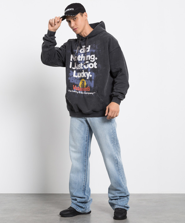 Vetements Черное худи с принтом UA53HD445B изображение 2