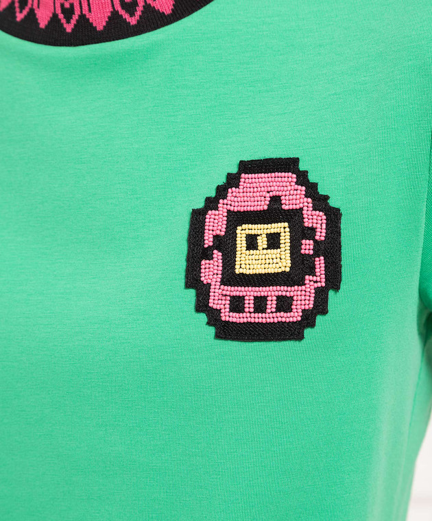 Max & Co Green TAMABEAD t-shirt with Tamagotchi patch TAMABEAD изображение 5