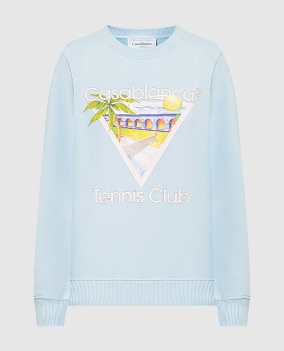 Blue sweatshirt with Tennis Club logo print